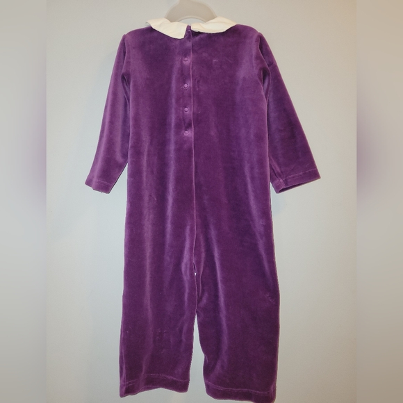 💜 Vintage Gymboree Fun In The Snow Purple Velour Embroidered Longall Outfit - Picture 2 of 6